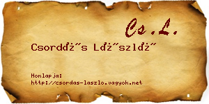 Csordás László névjegykártya