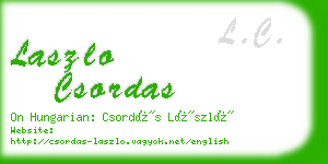 laszlo csordas business card